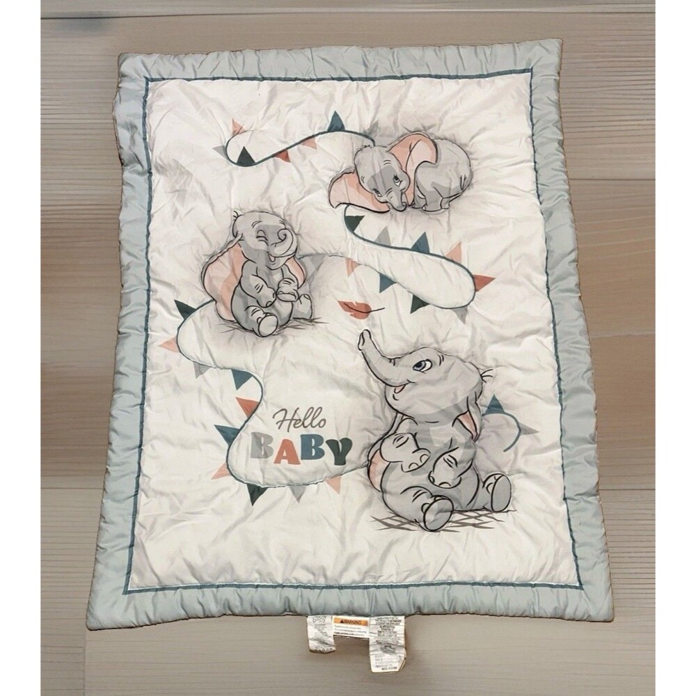Disney Dumbo Hello Baby Nursery Crib Quilt Comforter Blanket Wall Hanging